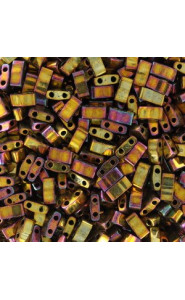 Miyuki half tila 5x2.4mm beads - Metallic gold iris HTL-462